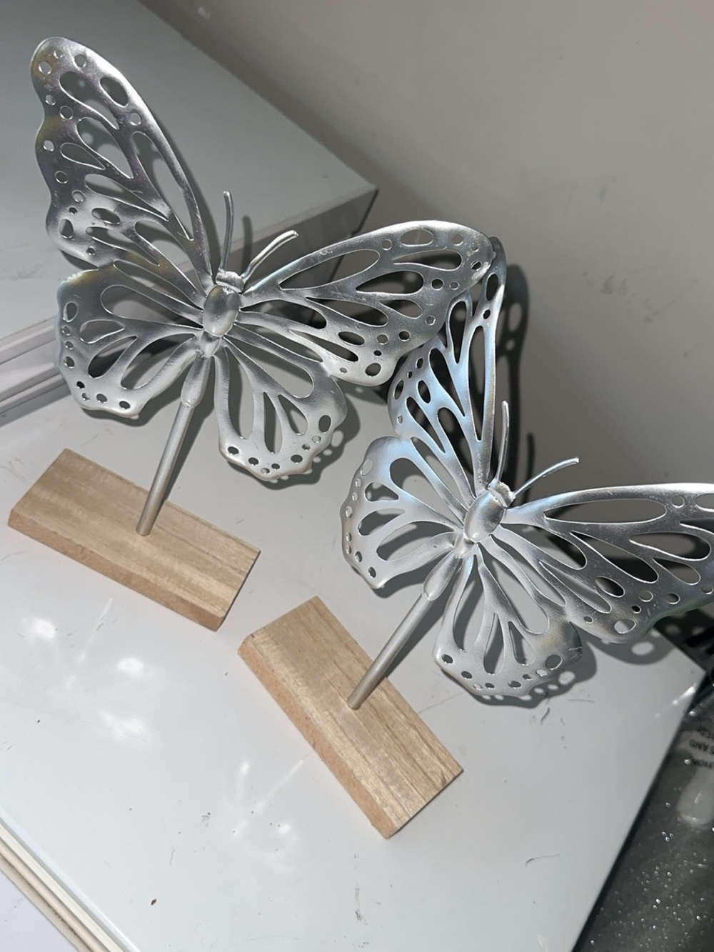 Silver Butterfly Table Art Sculpture - Home Decor